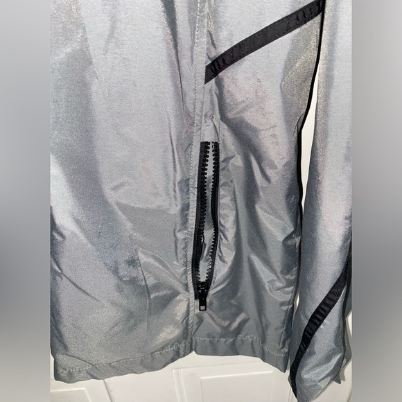 TEAM 365 BOBCATS GREY SIZE LARGE WINDBREAKER RAIN JACKET HOODED OUTDOOR SPORT - Picture 4 of 9